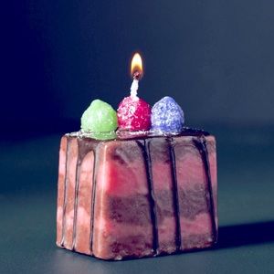 Delectable Cake Candle mini strawberry wax candle cake